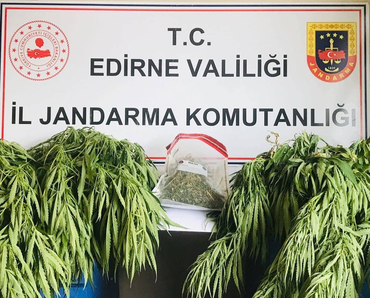 Edirne\'de Uyuşturucu Operasyonu: 905 Gram Esrar ve 9 Kök Hint Keneviri Ele Geçirildi