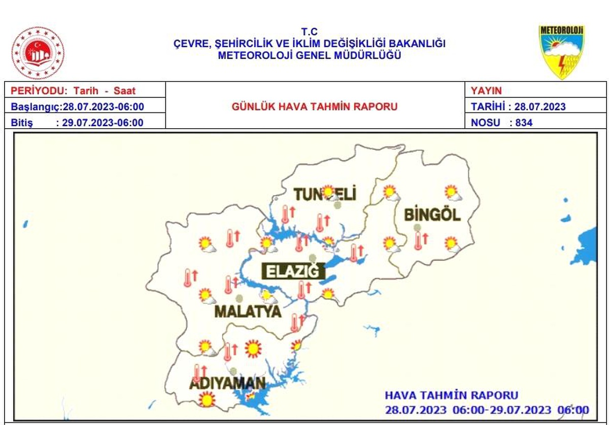 Meteoroloji 13. Bölge Müdürlüğü\'nden Sıcak Hava Dalga Uyarısı
