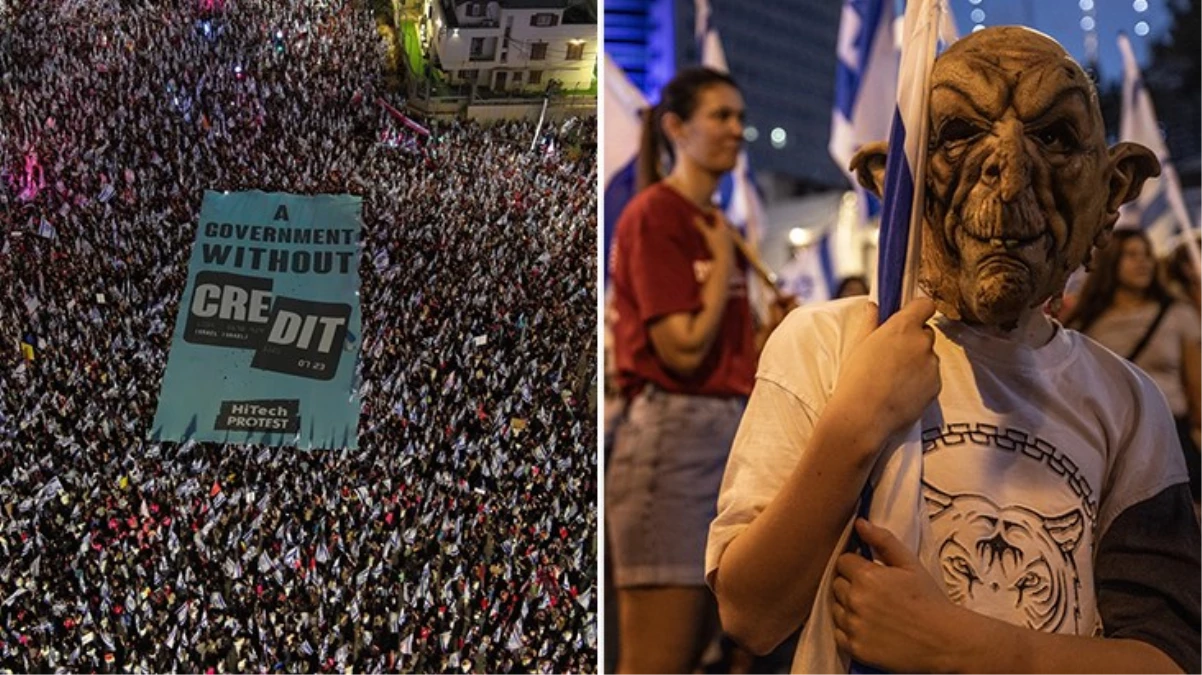 İsrailliler Yargı Düzenlemesini Protesto Etmek İçin Sokaklara İndi