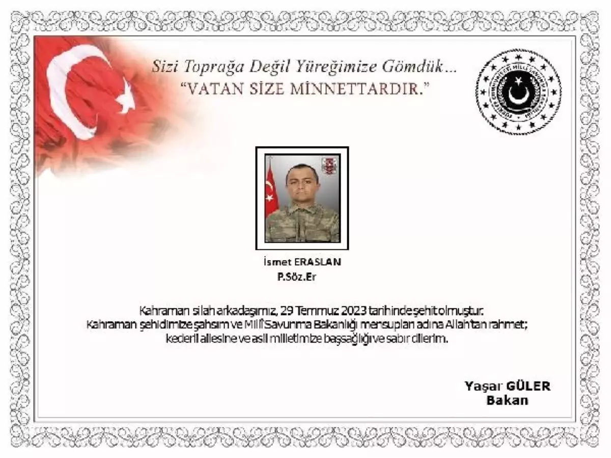 Bakan Güler\'den taziye