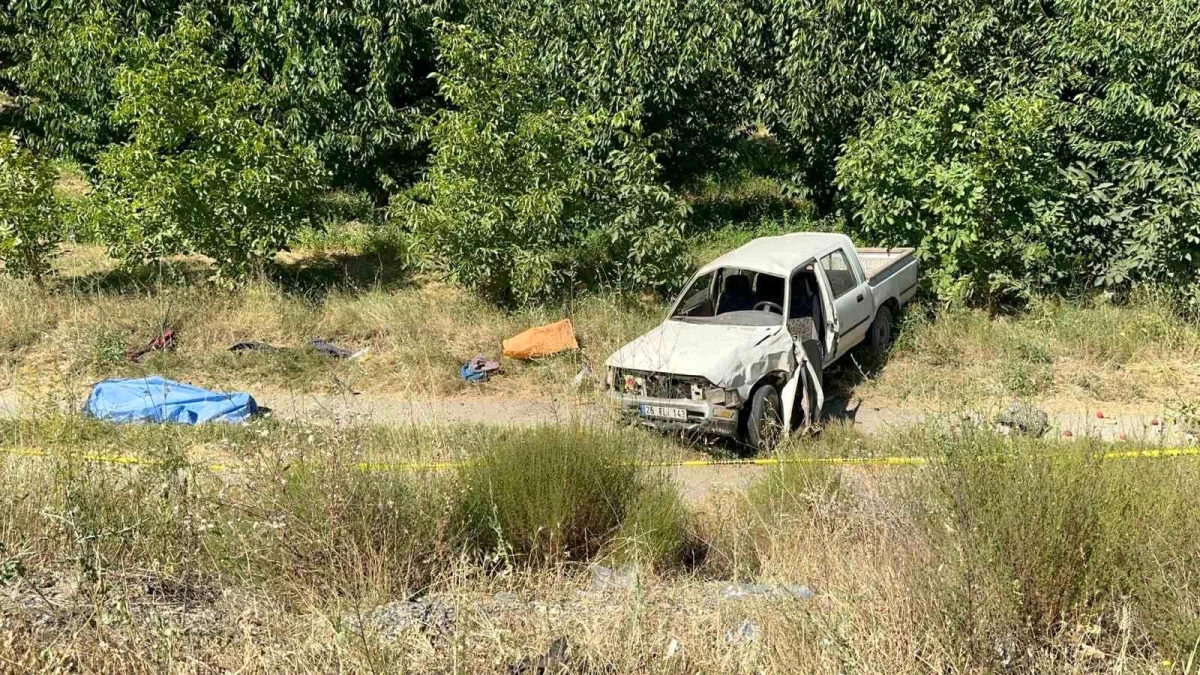 Afyonkarahisar\'da Kamyonet Şarampole Devrildi: Sürücü Hayatını Kaybetti, Karısı Ağır Yaralandı