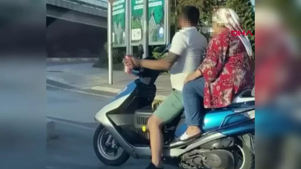 Antalya\'da Kırmızı Işıkta Alkol Alan Motosikletli Görüntülendi
