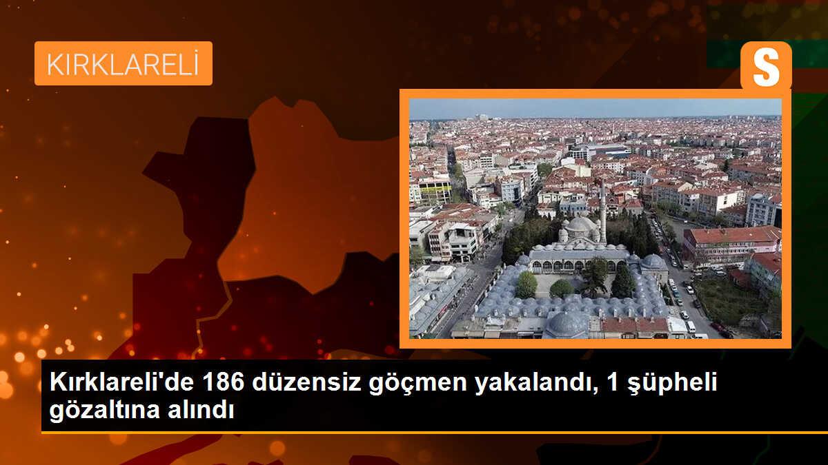 Kırklareli\'de 186 düzensiz göçmen yakalandı, 1 şüpheli gözaltına alındı