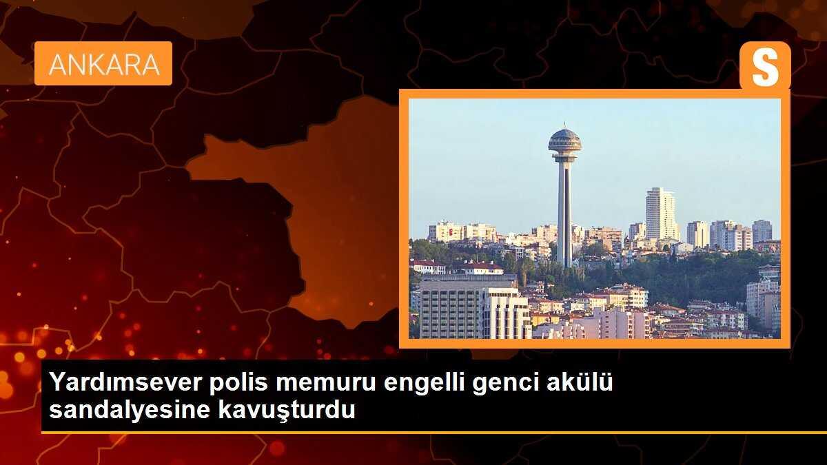 Yardımsever polis memuru engelli genci akülü sandalyesine kavuşturdu