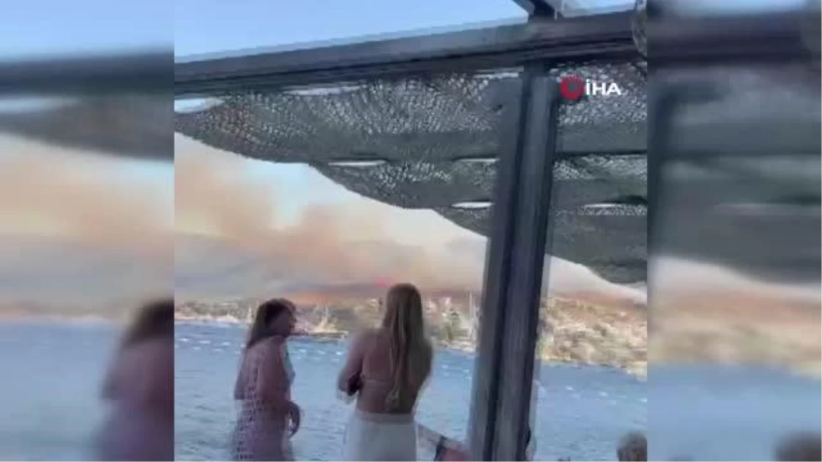 Bodrum\'da Türkbükü yangını geniş alana yayıldı