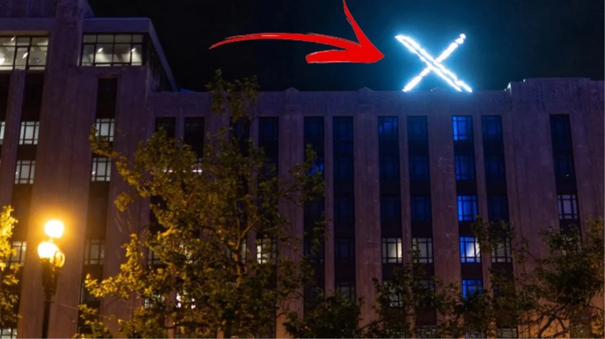 Twitter\'ın San Francisco\'daki genel merkez binasının üzerindeki dev, parlak X logosu şikayetler üzerine kaldırıldı