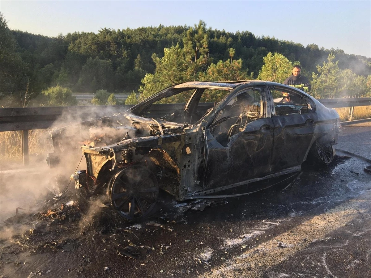 Anadolu Otoyolu\'nda Otomobil Yangını
