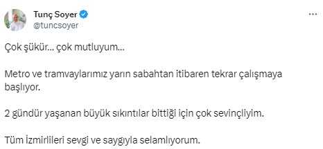 İzmir'de Metro ve Tramvay Seferleri Yarın Başlıyor İzmir'de Metro ve Tramvay Seferleri Yarın Başlıyor