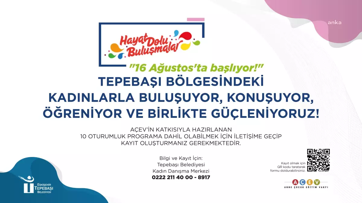 Tepebaşı Belediyesi ve AÇEV İş Birliğiyle \'Hayat Dolu Buluşmalar\' Başlıyor