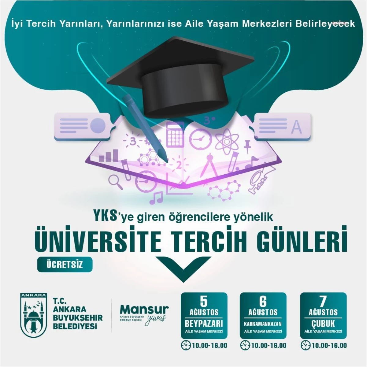 Ankara Büyükşehir Belediyesi Üniversite Tercih Günleri\'ne ev sahipliği yapacak