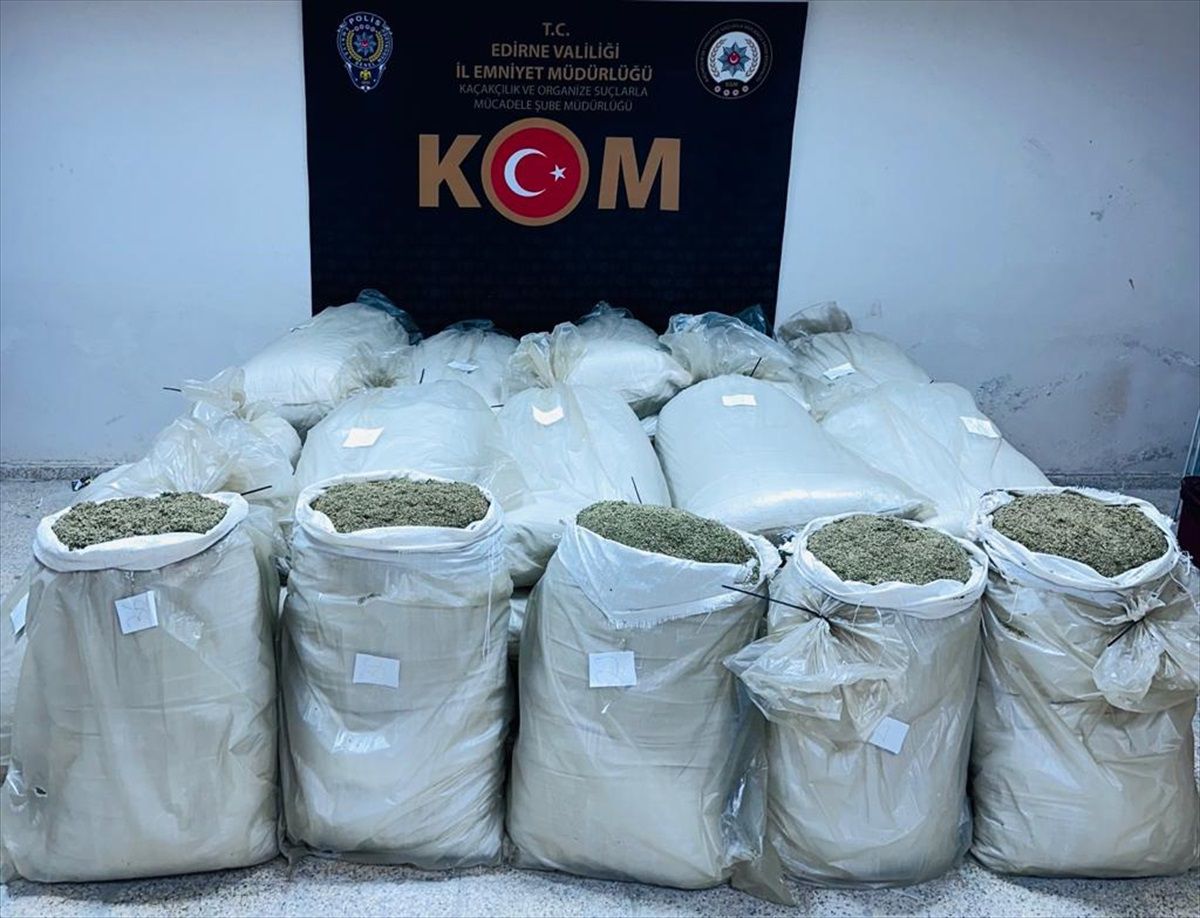 Edirne\'de 720 kilo 350 gram kaçak çay ele geçirildi