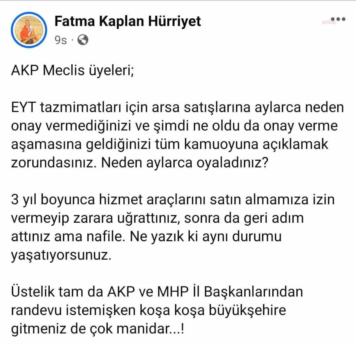 İzmit Belediye Başkanı Fatma Kaplan Hürriyet, EYT\'li personelin tazminatı konusunda Cumhur İttifakı\'na tepki gösterdi