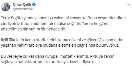 PKK yandaşlarının AİHM'deki skandal eylemine AK Parti Sözcüsü Çelik'ten sert tepki