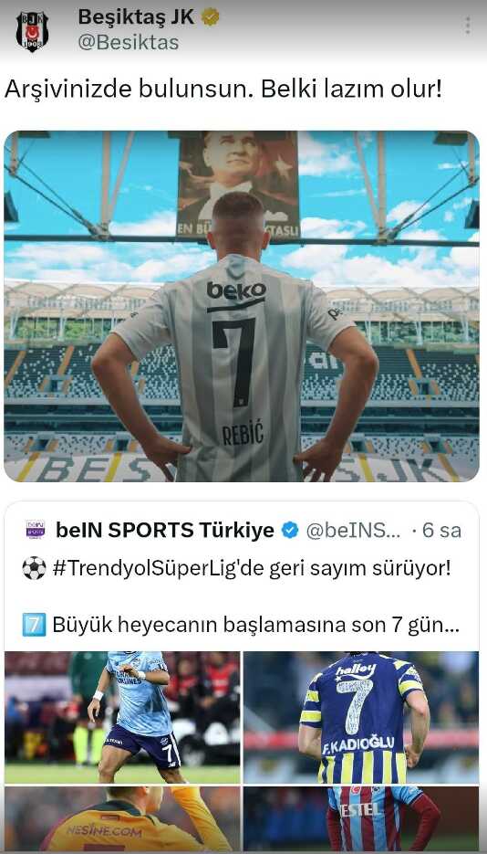 Binlerce tweet attılar! Yayıncı kuruluşun paylaşımı Beşiktaş'ın tepkisi üzerine silindi Binlerce tweet attılar! Yayıncı kuruluşun paylaşımı Beşiktaş'ın tepkisi üzerine silindi