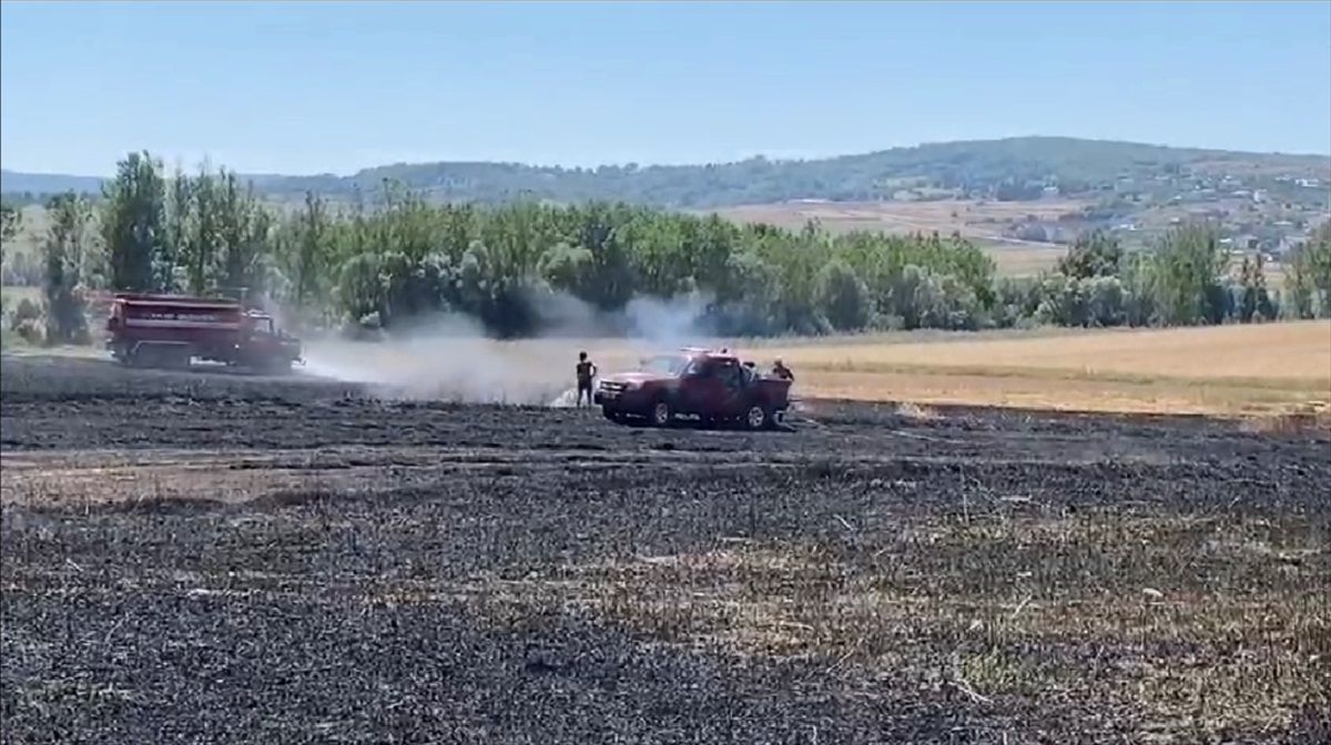 Karabük\'ün Eflani ilçesinde buğday tarlasında çıkan yangın söndürüldü