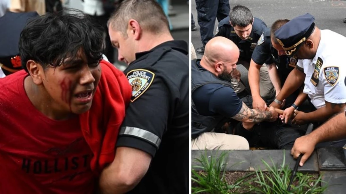 New York\'ta Hediye Dağıtımı Etkinliğinde Polis ile Gençler Arasında Arbede