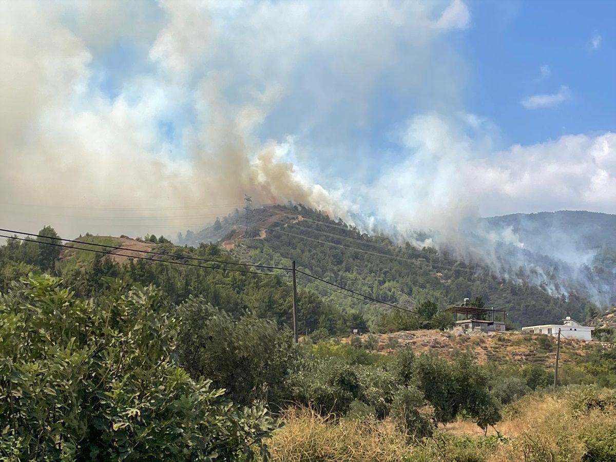 Antakya\'da Orman Yangınına Havadan ve Karadan Müdahale