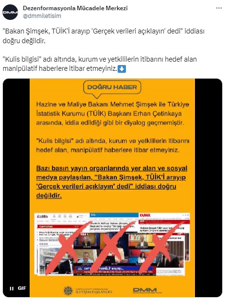 Mehmet Şimşek, TÜİK Başkanı'nı arayıp, 'Gerçek verileri açıklayın' dedi mi? Cumhurbaşkanlığı'ndan açıklama var