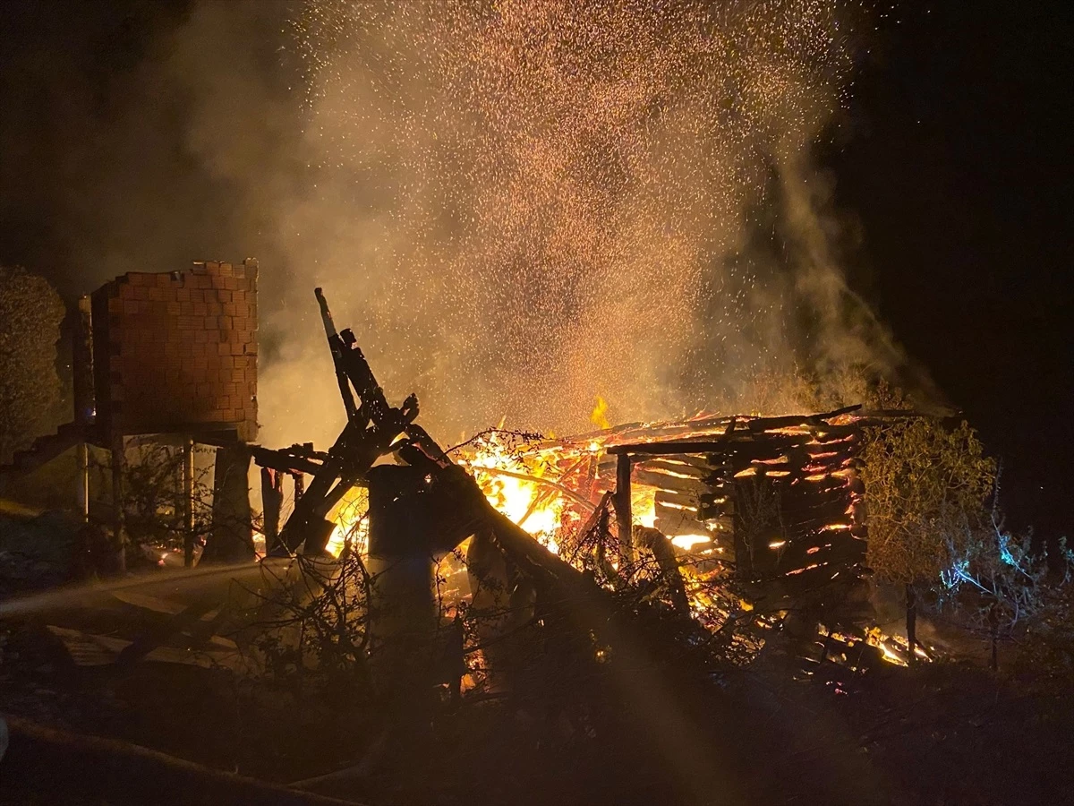 Sinop\'un Ayancık ilçesinde ahşap ev yandı