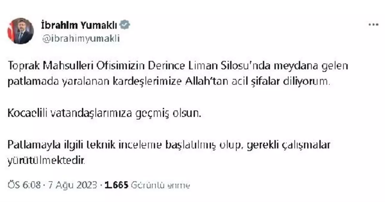 Toprak Mahsulleri Ofisi\'nin Derince Liman Silosu\'nda Patlama: İnceleme Başlatıldı