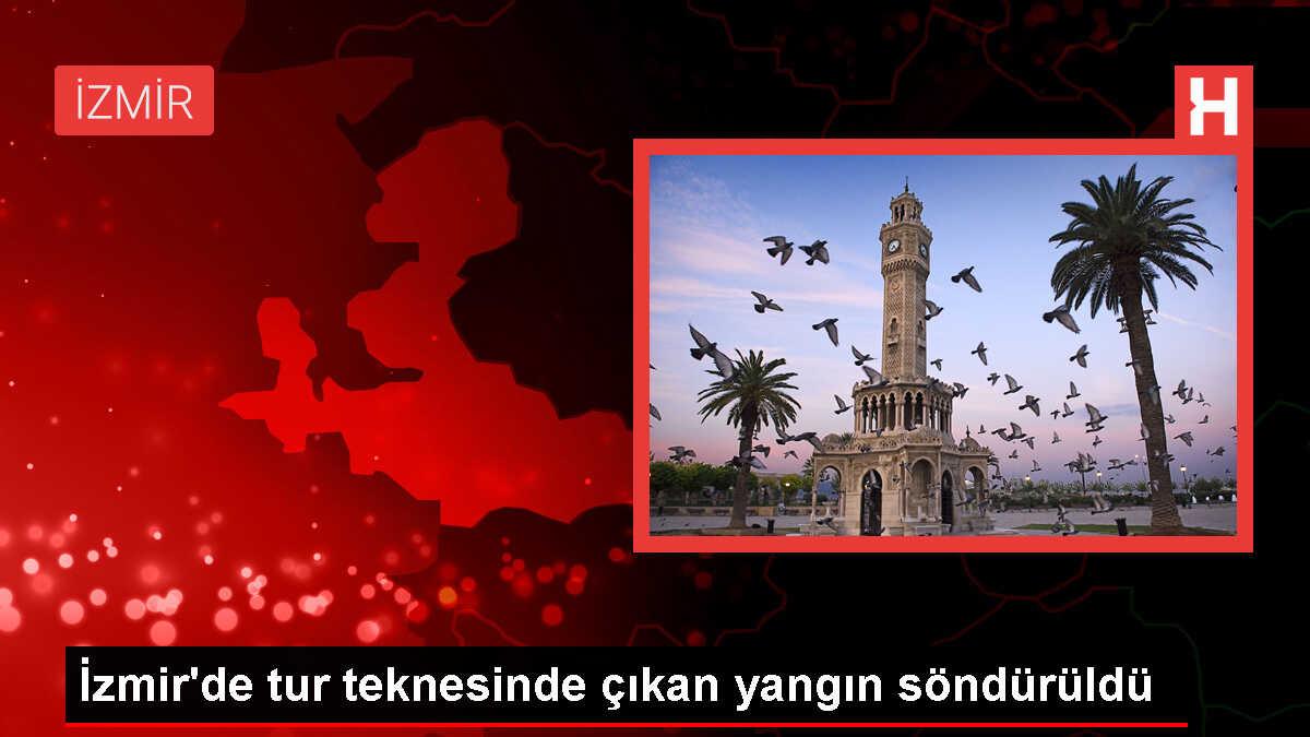 İzmir'deki tur teknesinde çıkan yangın söndürüldü