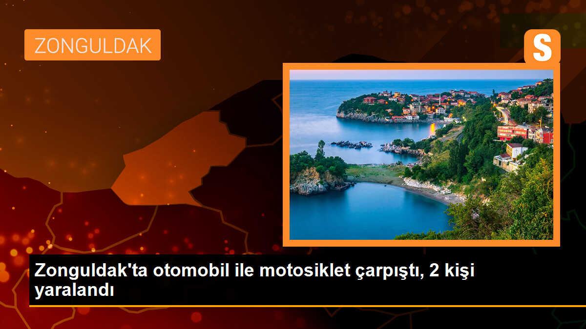 Zonguldak\'ta otomobil ile motosiklet çarpıştı, 2 kişi yaralandı