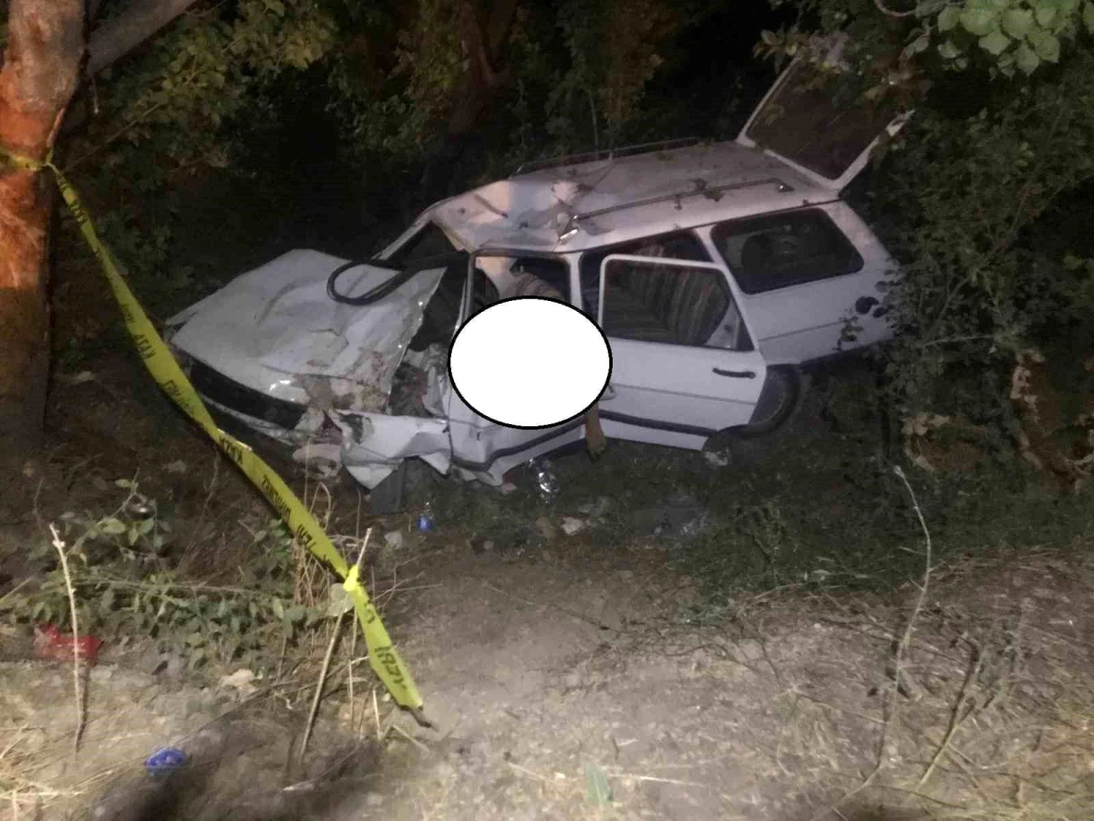 Afyonkarahisar\'da Otomobil Şarampole Girerek 2 Kişi Öldü, 1 Kişi Yaralandı