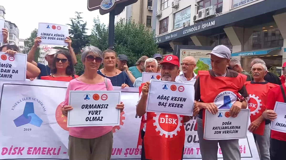 DİSK Emekli-Sen Samsun Şubesi, Akbelen Ormanı\'ndaki ağaç kıyımını protesto etti