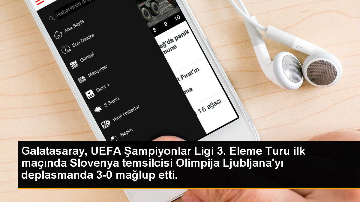 Galatasaray, UEFA Şampiyonlar Ligi 3. Eleme Turu ilk maçında Slovenya temsilcisi Olimpija Ljubljana\'yı deplasmanda 3-0 mağlup etti.