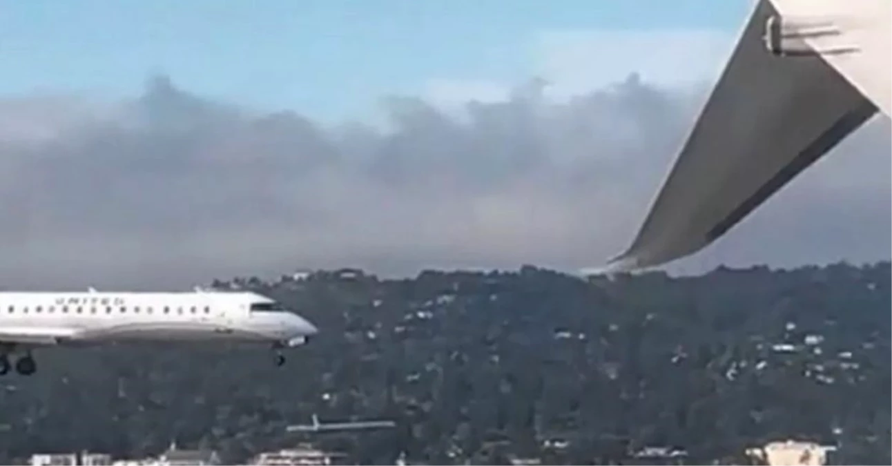San Francisco Havalimanı\'nda ilginç uçak görüntüsü