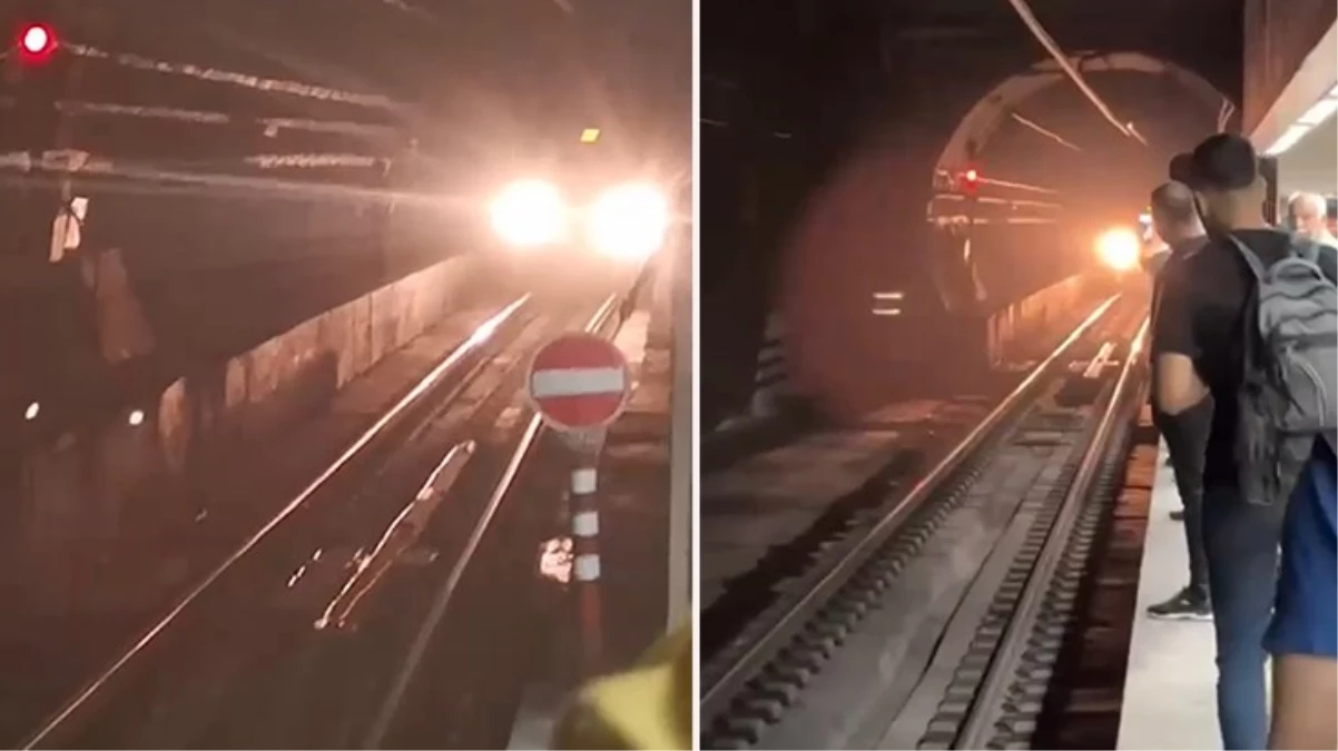 Marmaray\'da tren geldiği sırada raylara inen adam paniğe neden oldu