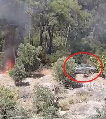 Muğla'da Orman Yangınının Çıkış Anı Kamerada