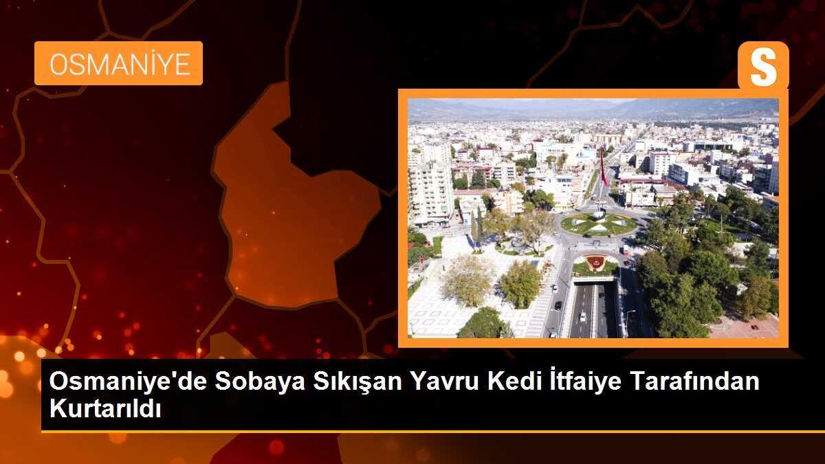 Osmaniye\'de Sobaya Sıkışan Yavru Kedi İtfaiye Tarafından Kurtarıldı