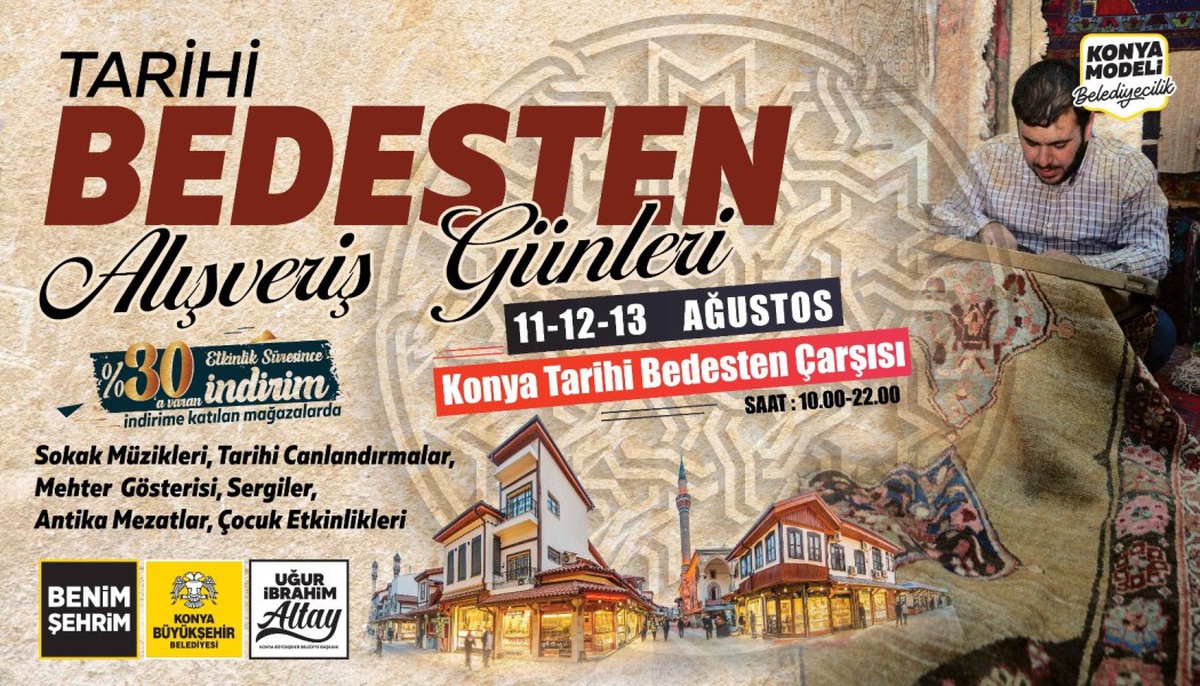 Konya Büyükşehir Belediyesi Tarihi Bedesten Alışveriş Günleri\'ni Düzenliyor