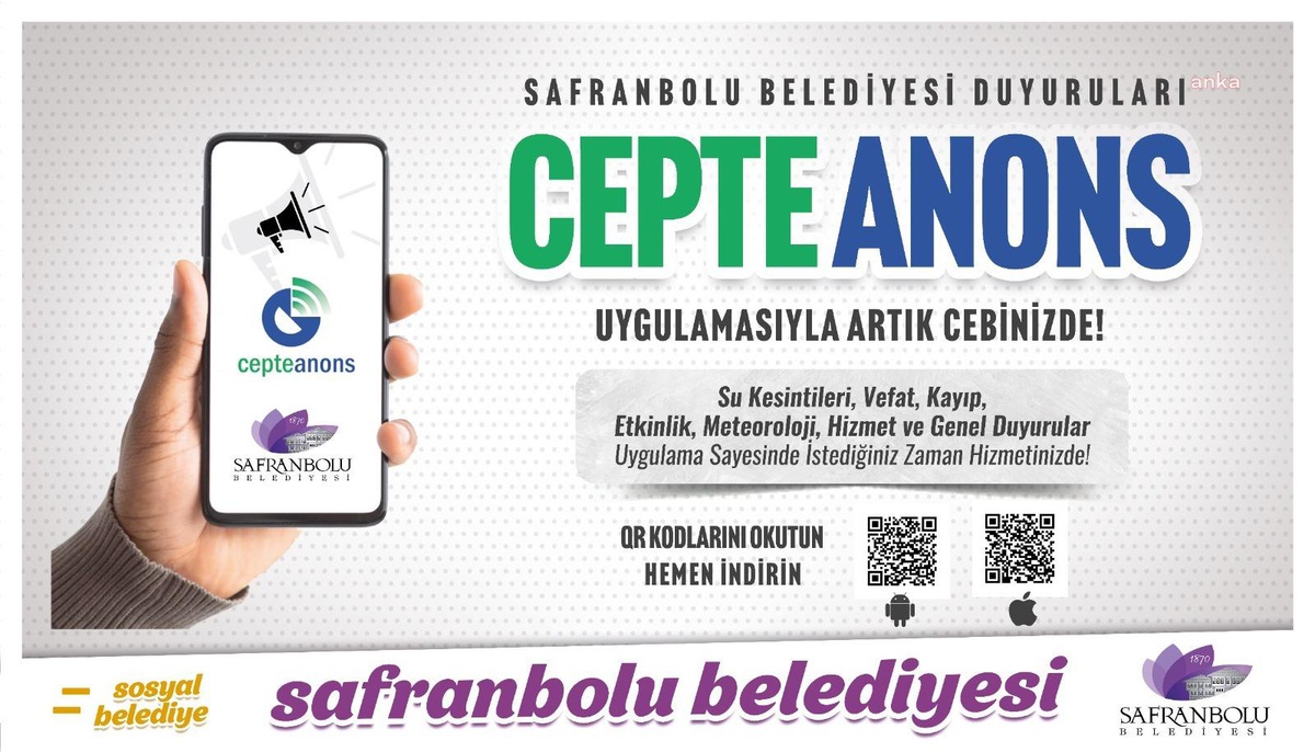 Safranbolu Belediyesi\'nden Cep Telefonlarına Duyuru Uygulaması
