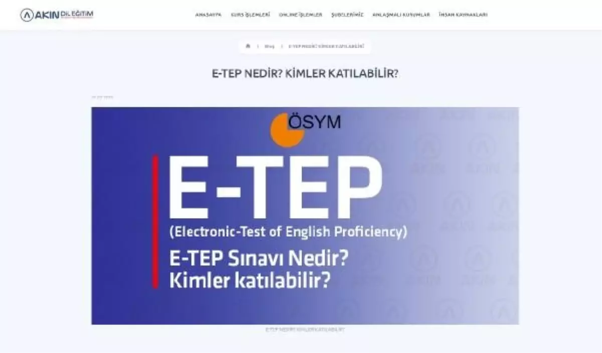 ÖSYM, İngilizce Yeterlilik Testi\'nin Pilot Uygulamasını Gerçekleştirdi