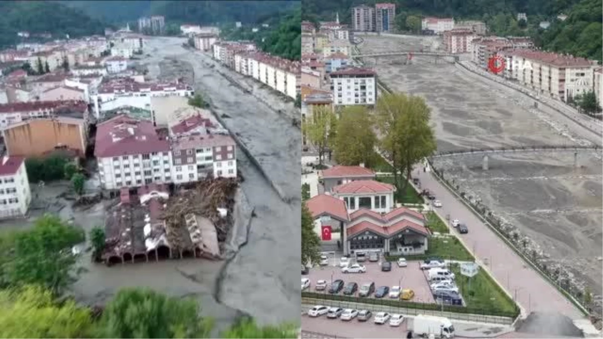 Sel felaketi sonrası Bozkurt\'ta yaşanan değişim dron görüntüleriyle ortaya çıktı