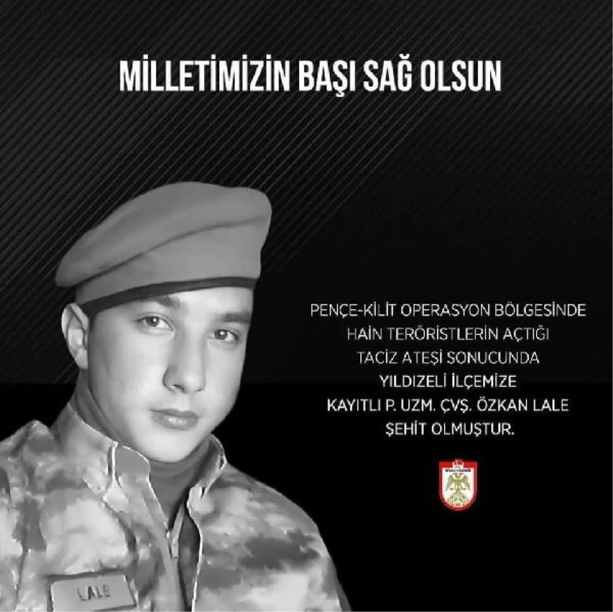 Pençe-Kilit Operasyonu\'nda şehit olan Piyade Uzman Çavuş Özkan Lale\'nin cenazesi Yıldızeli\'nde defnedilecek