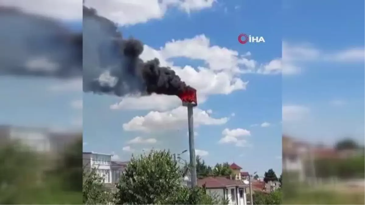 Tekirdağ\'da baz istasyonu alev alev yandı