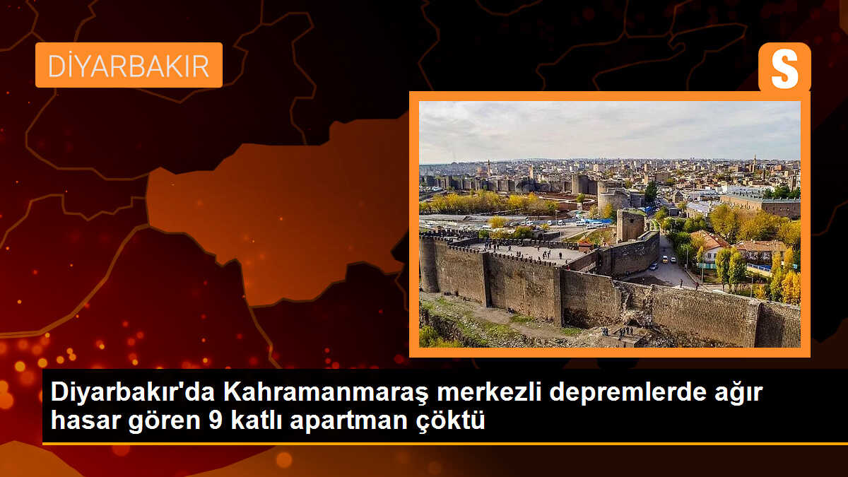 Diyarbakır\'da depremde ağır hasar gören apartman çöktü