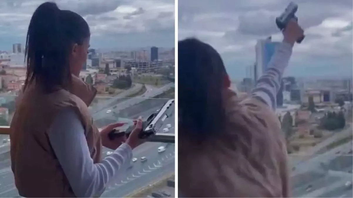 İranlı model lüks rezidansın balkonunda ateş açtı