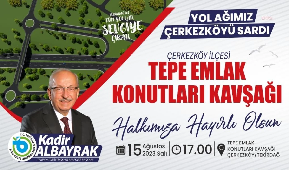 Tekirdağ Büyükşehir Belediyesi Tepe Emlak Konutları Kavşağı\'nı Açıyor