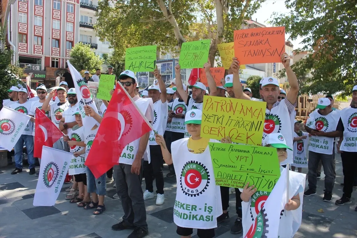 Suluova'da Et İşleme Tesisi İşçileri Sendika Tanınmadığı İçin Eylem Yaptı