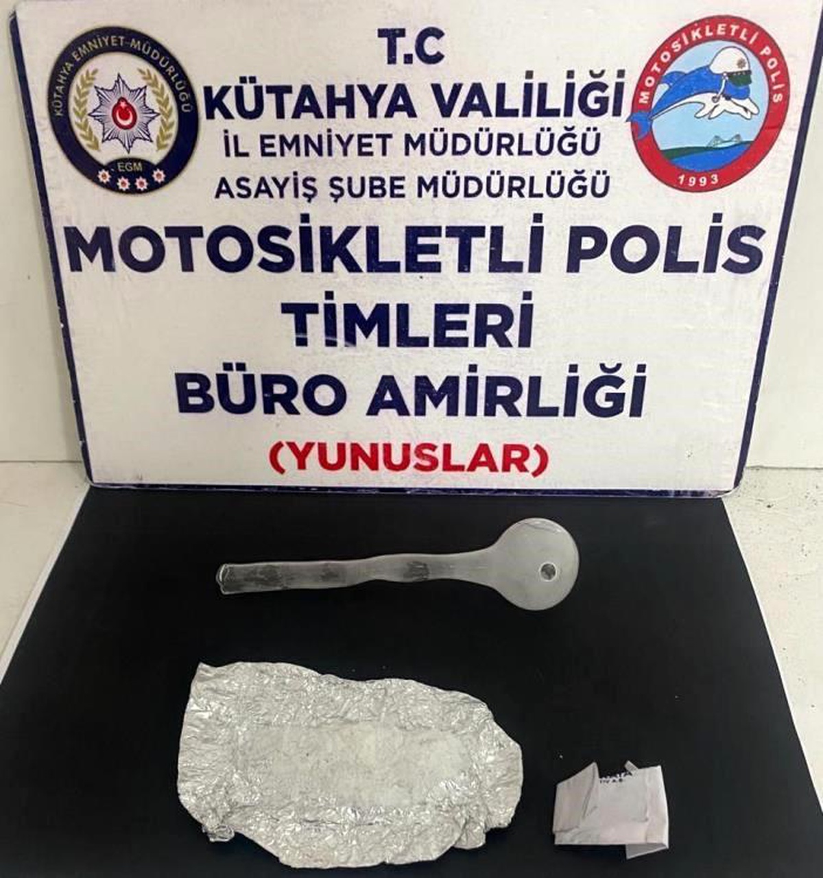 Kütahya\'da Plakasız Motosiklette Metamfetamin Ele Geçirildi