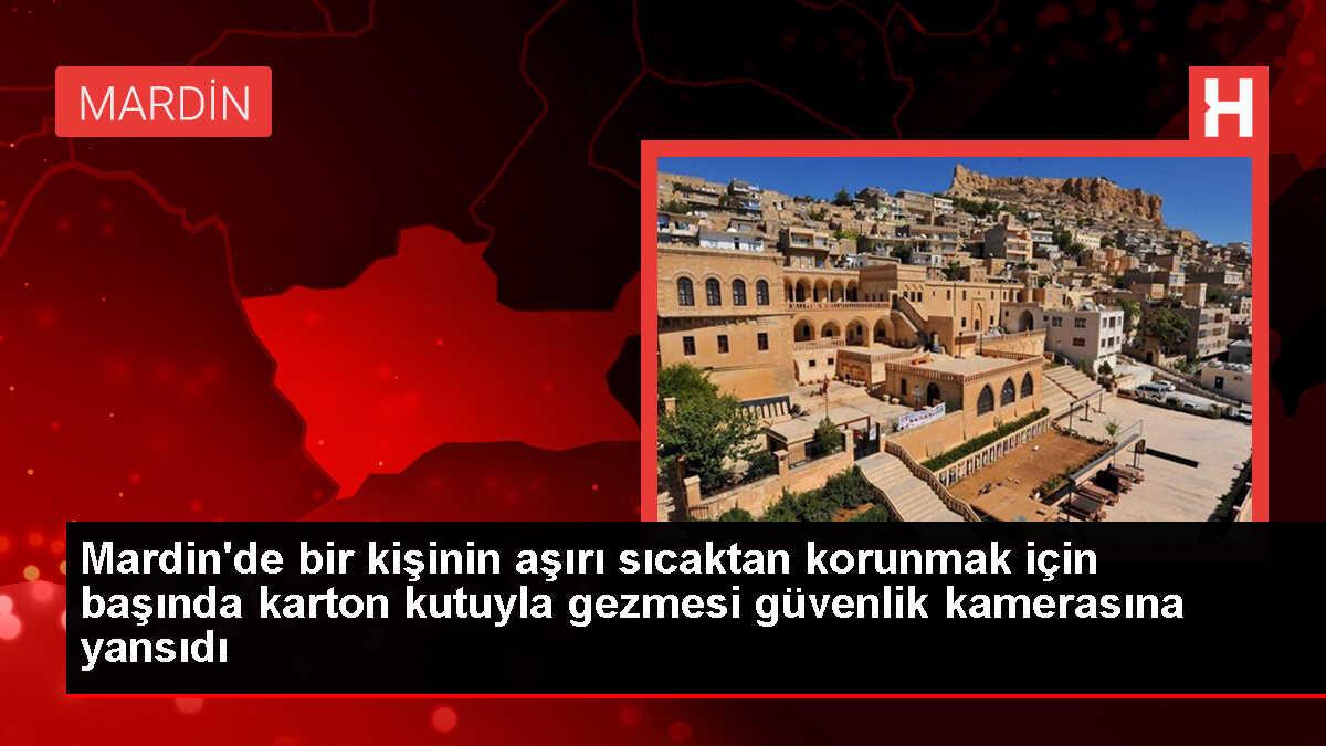 Mardin'de Sıcaktan Bunalan Kişi Başına Karton Kutu Geçirerek Geziyor