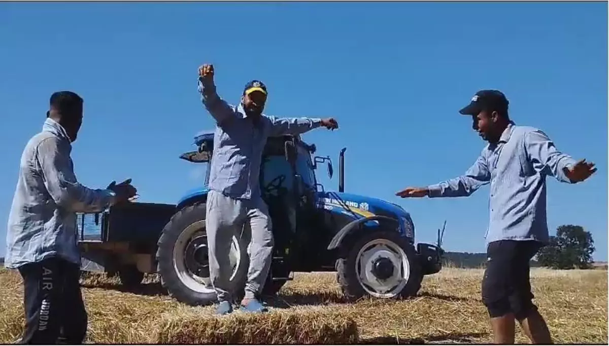 Malkara\'da Hamalların Eğlenceli Balya Mesaisi