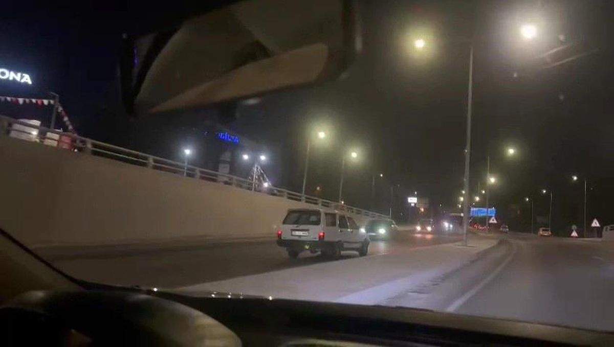 Karabük\'te Ters Şeritte İlerleyen Sürücü Görüntülendi