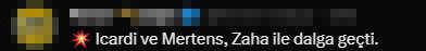 Sosyal medya bunu konuşuyor! Zaha'nın top kontrolüne Mertens ve Icardi'den bomba tepki