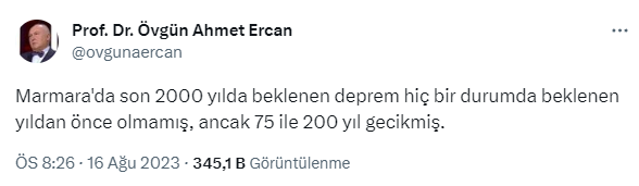Ahmet Ercan'dan 17 Ağustos depreminin yıl dönümünde dikkat çeken paylaşım! 2045'i işaret etti