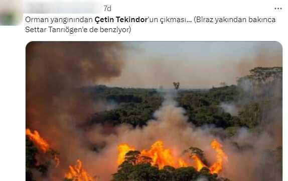 Sosyal medyada gündem olan yangın fotoğrafı! Herkes aynı ünlü ismi görüyor